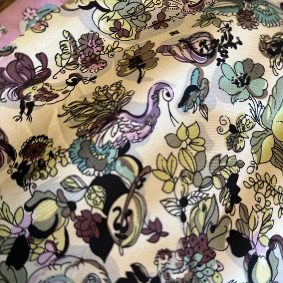 Nanette Lapore | Vintage 100% Silk Floral Midi Dress with Lace Detail, Size 0 - Picture 4 of 12